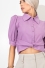 Blusa Cropped de Linho Lilás